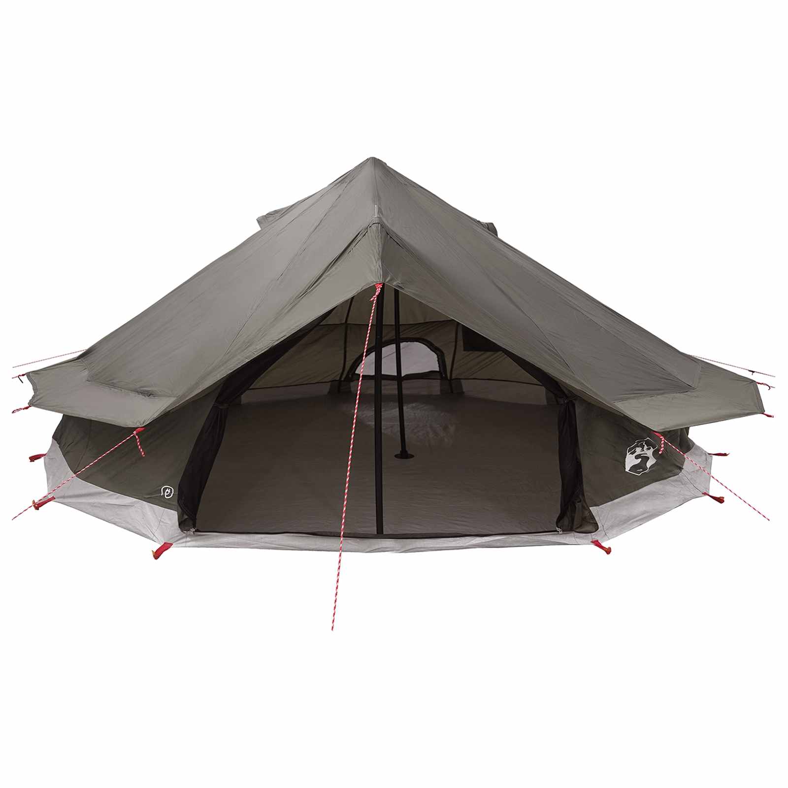 Tipi Zelt Braun Grau 800 x 800 x 430 cm Polyester und Stahl