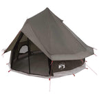 Tipi Zelt mit Dach Braun Grau 250 x 250 cm Polyester und Stahl
