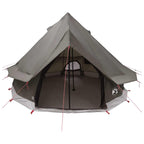 Tipi Zelt mit Dach Braun Grau 250 x 250 cm Polyester und Stahl