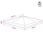 Pavillon Abdeckung Taupe 300 x 300 cm Polyester und Stahl