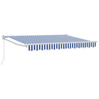 Einziehbare Markise Blau und Weiß 2,5 x 2 m