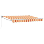 Einziehbare Markise Gelb, Orange und Weiß 3 x 2 m