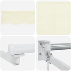 Einziehbare Markise Creme 4 x 2 m 100% Polyester und Aluminium