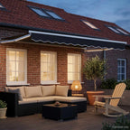 Manuelle Gelenkarmmarkise mit LEDs Anthrazit und Weiß 2,5 x 2 m
