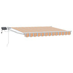 Manuelle Gelenkarmmarkise mit LEDs Blau, Orange, Weiß 3 x 2,5 m