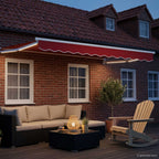 Manuelle Gelenkarmmarkise mit LEDs Rot und Weiß 3 x 2,5 m