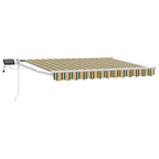 Manuelle Gelenkarmmarkise mit LEDs Grün, Gelb, Weiß 3 x 2,5 m