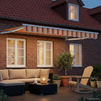 Manuelle Gelenkarmmarkise mit LEDs Mehrfarbig 3,5 x 2,5 m