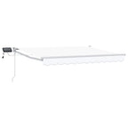 Manuelle Gelenkarmmarkise mit LEDs Weiß 3,5 x 2,5 m