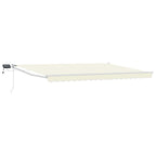 Manuelle Gelenkarmmarkise mit LEDs Creme und Weiß 4,5 × 3 m