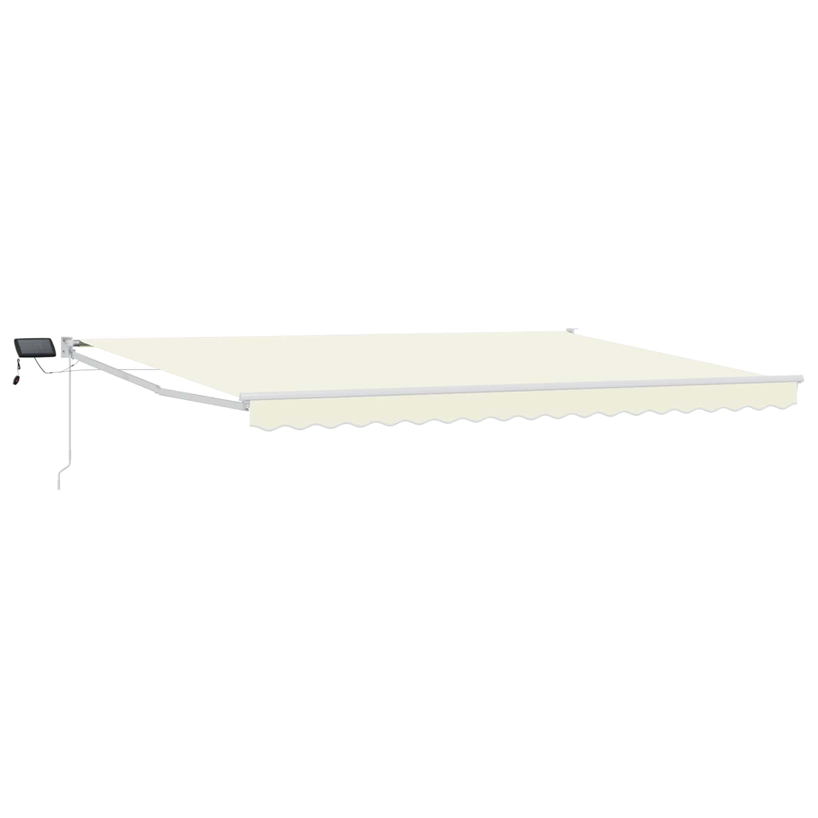 Manuelle Gelenkarmmarkise mit LEDs Creme und Weiß 4,5 × 3 m