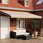 Manuelle Gelenkarmmarkise mit LEDs Beige und Weiß 4,5 × 3 m