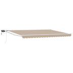 Manuelle Gelenkarmmarkise mit LEDs Beige und Weiß 4,5 × 3 m