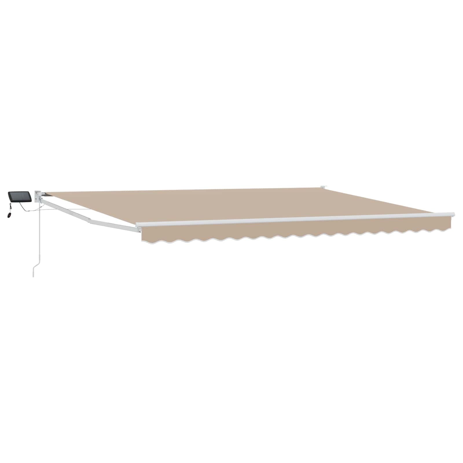 Manuelle Gelenkarmmarkise mit LEDs Beige und Weiß 4,5 × 3 m