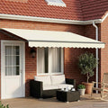 Manuelle Gelenkarmmarkise mit LEDs Creme und Anthrazit 4 x 2 m