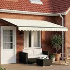 Manuelle Gelenkarmmarkise mit LEDs Creme und Anthrazit 4 x 2 m