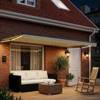Manuelle Gelenkarmmarkise mit LEDs Creme und Anthrazit 4 x 2 m