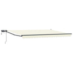 Manuelle Gelenkarmmarkise mit LEDs Creme und Anthrazit 4 x 2 m