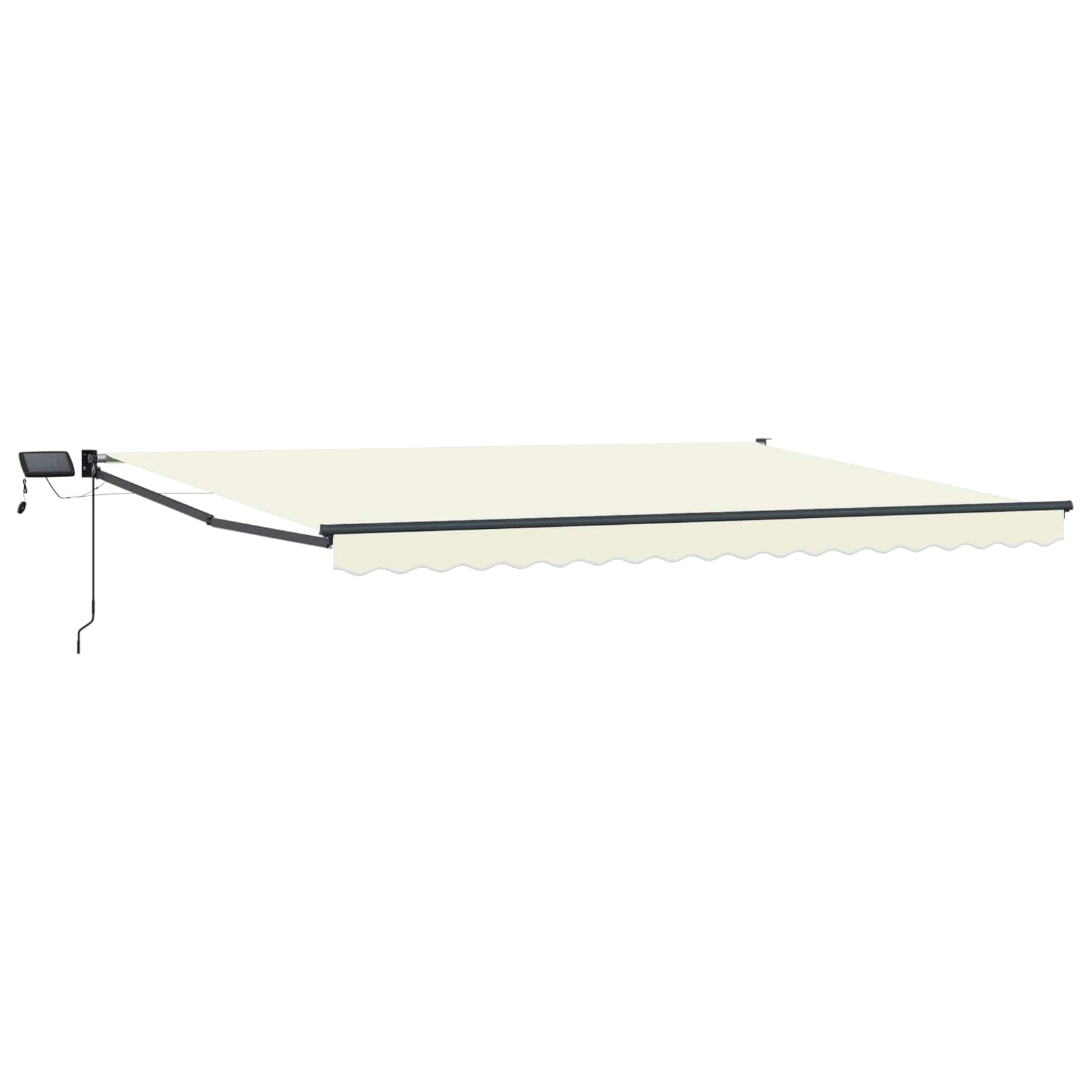 Manuelle Gelenkarmmarkise mit LEDs Creme und Anthrazit 4 x 2 m