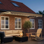 Manuelle Gelenkarmmarkise mit LEDs 3 x 2,5 m