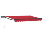 Manuelle Gelenkarmmarkise mit LEDs Rot und Anthrazit 3 x 2,5 m