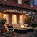 Manuelle Gelenkarmmarkise mit LEDs 3 x 2,5 m