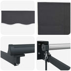 Manuelle Gelenkarmmarkise mit LEDs Anthrazit 3,5 x 2,5 m