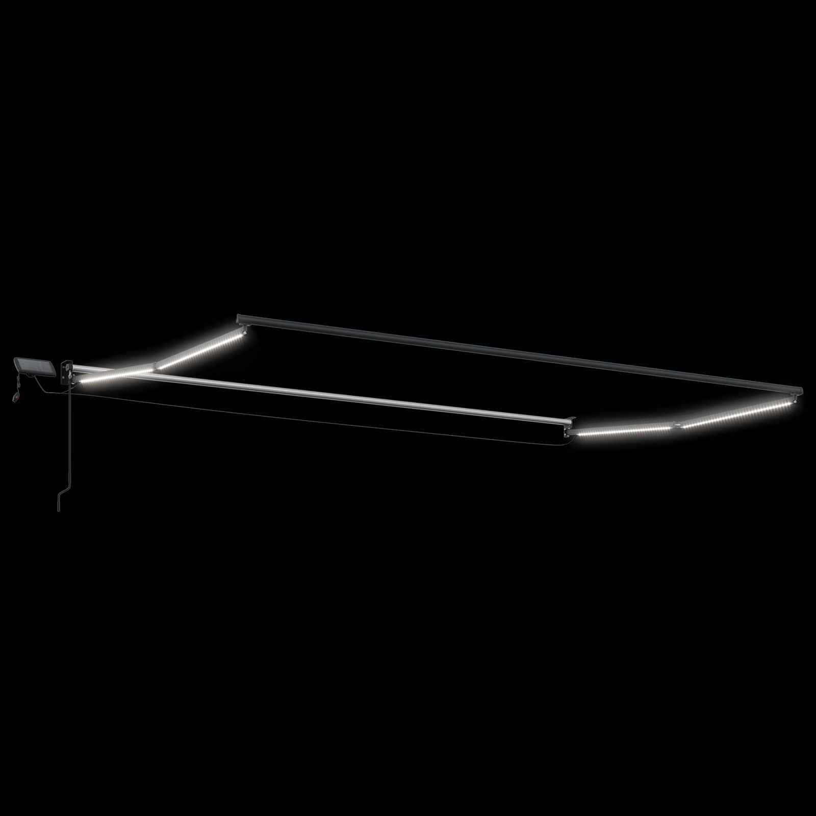 Manuelle Gelenkarmmarkise mit LEDs Mehrfarbig 4,5 × 3 m