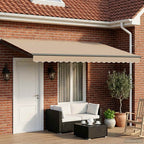 Manuelle Gelenkarmmarkise mit LEDs Beige und Anthrazit 5 x 3 m