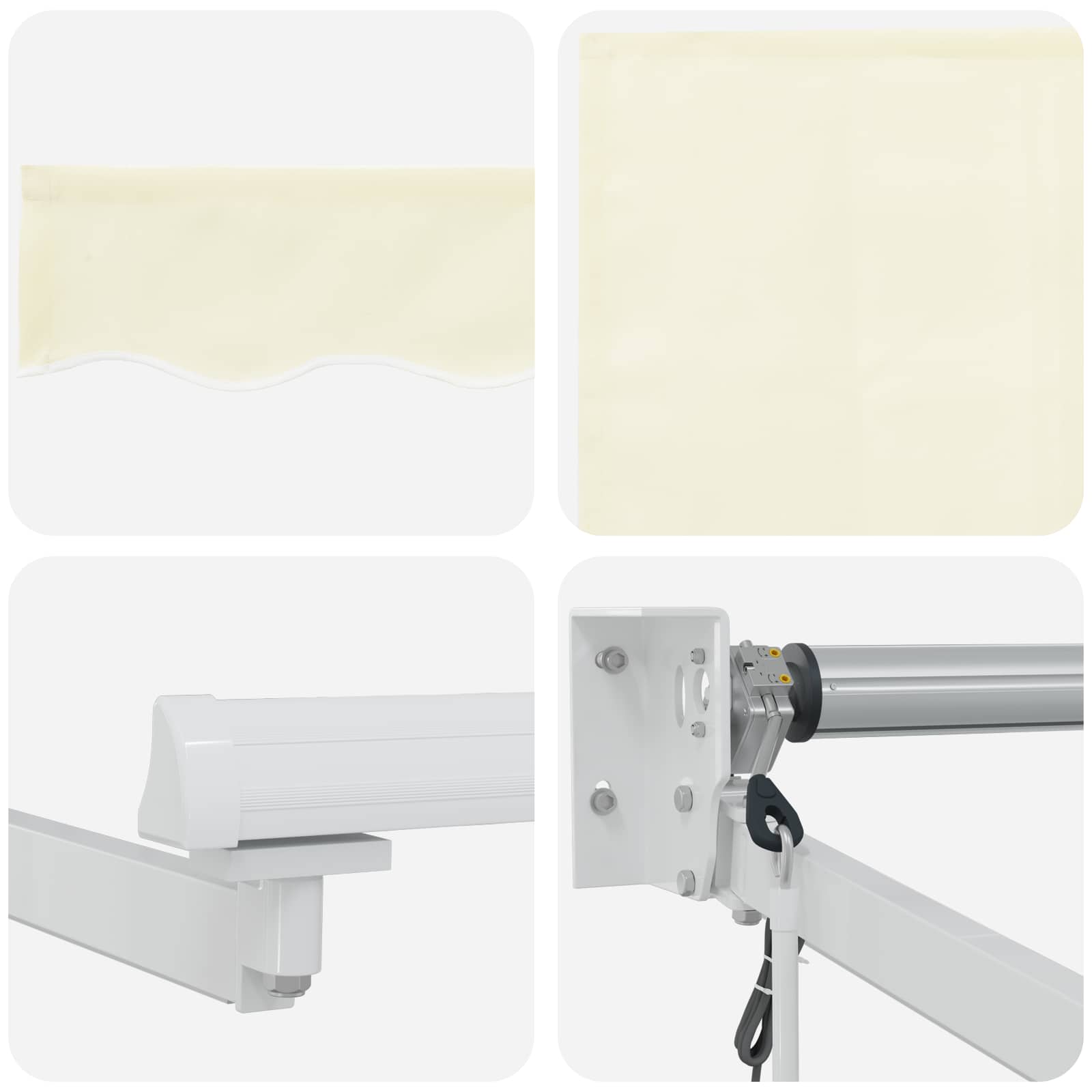 Elektrische ausziehbare Markise Creme 2,5 x 2 m