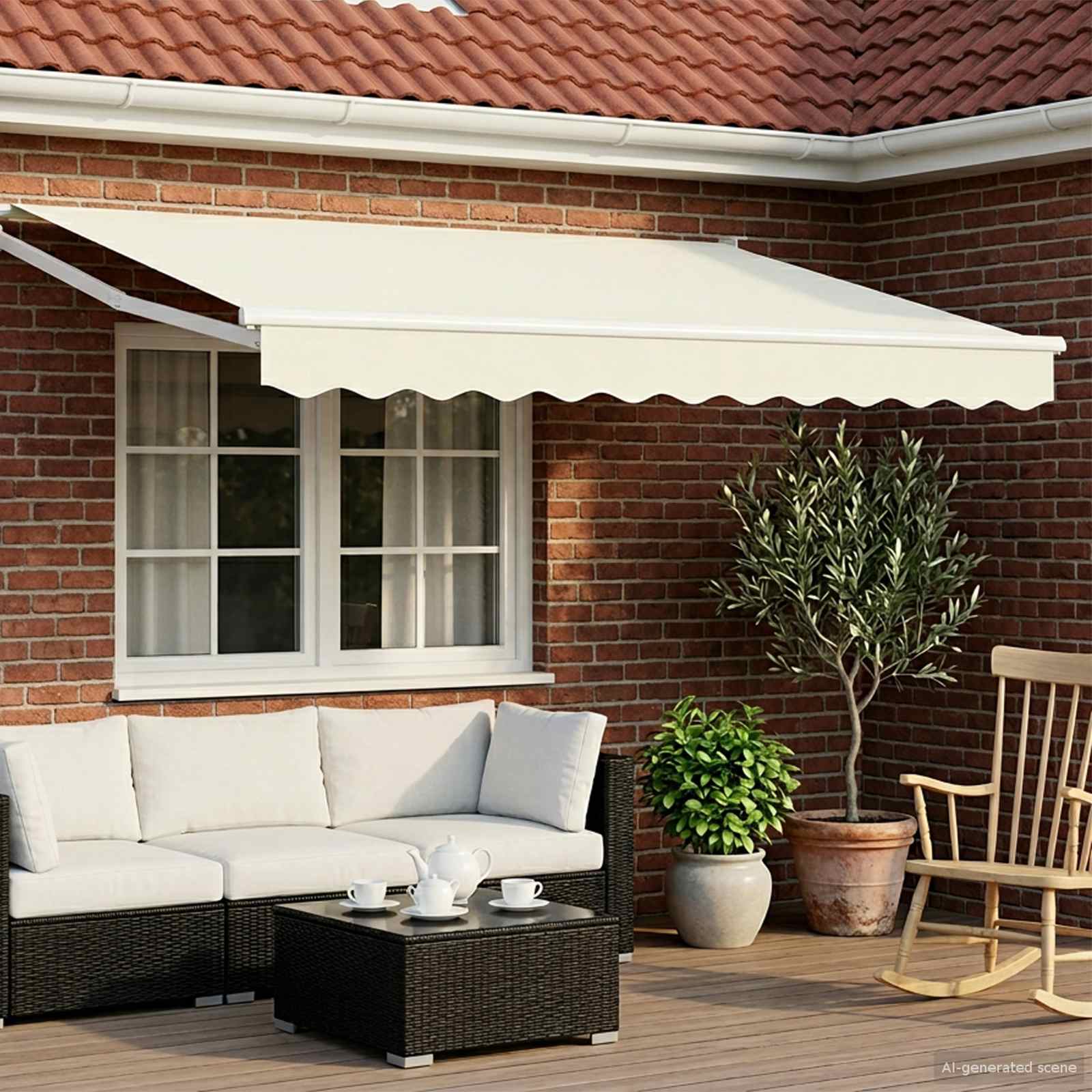 Elektrische ausziehbare Markise Creme 2,5 x 2 m