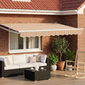 Elektrische ausziehbare Markise Blau und Orange 3,5 x 2,5 m