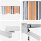 Elektrische ausziehbare Markise Blau und Orange 4,5 × 3 m
