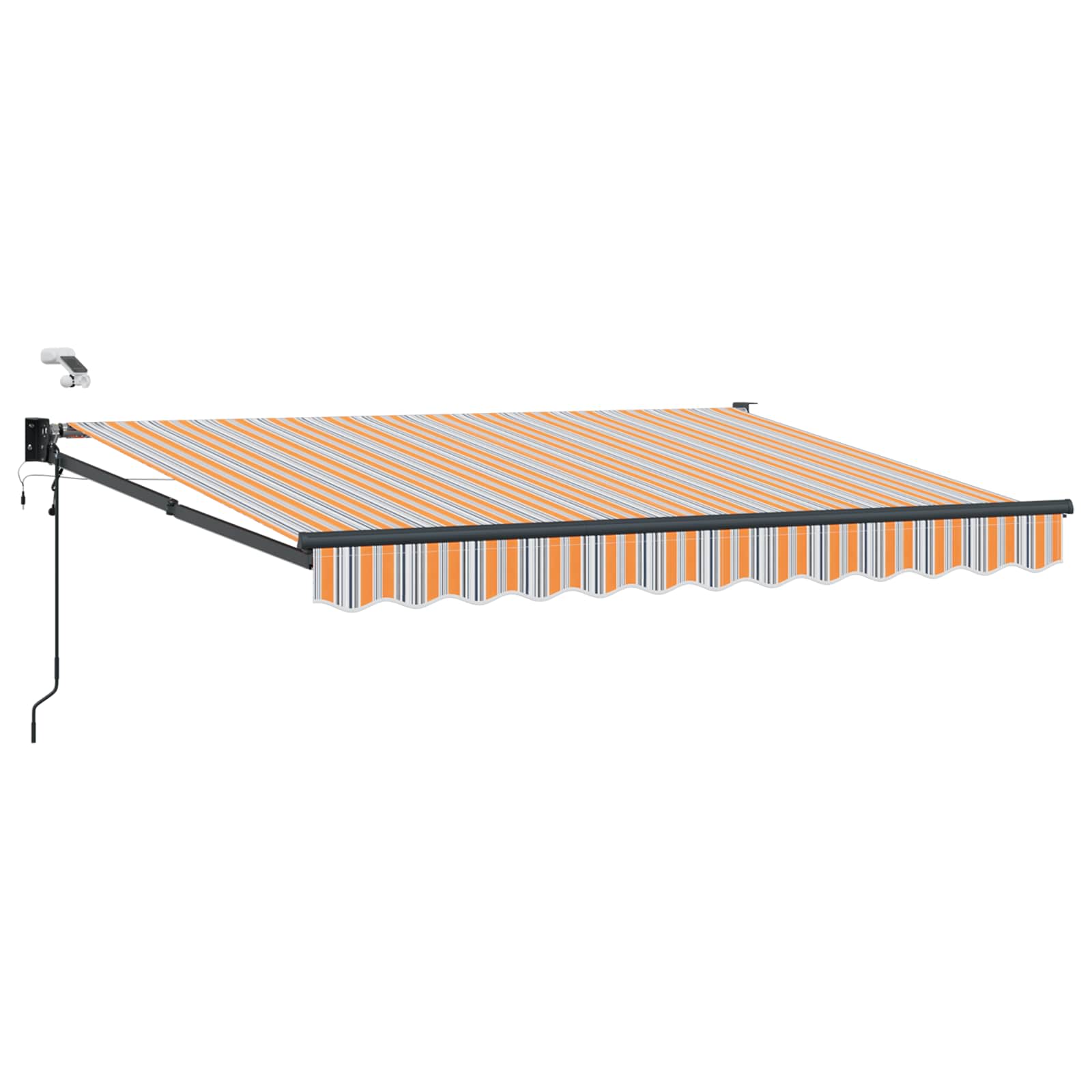 Elektrische ausziehbare Markise Blau und Orange 3 x 2,5 m