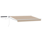 Elektrische ausziehbare Markise Beige und Weiß 3,5 x 2,5 m