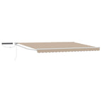 Elektrische ausziehbare Markise Beige und Weiß 4,5 × 3 m