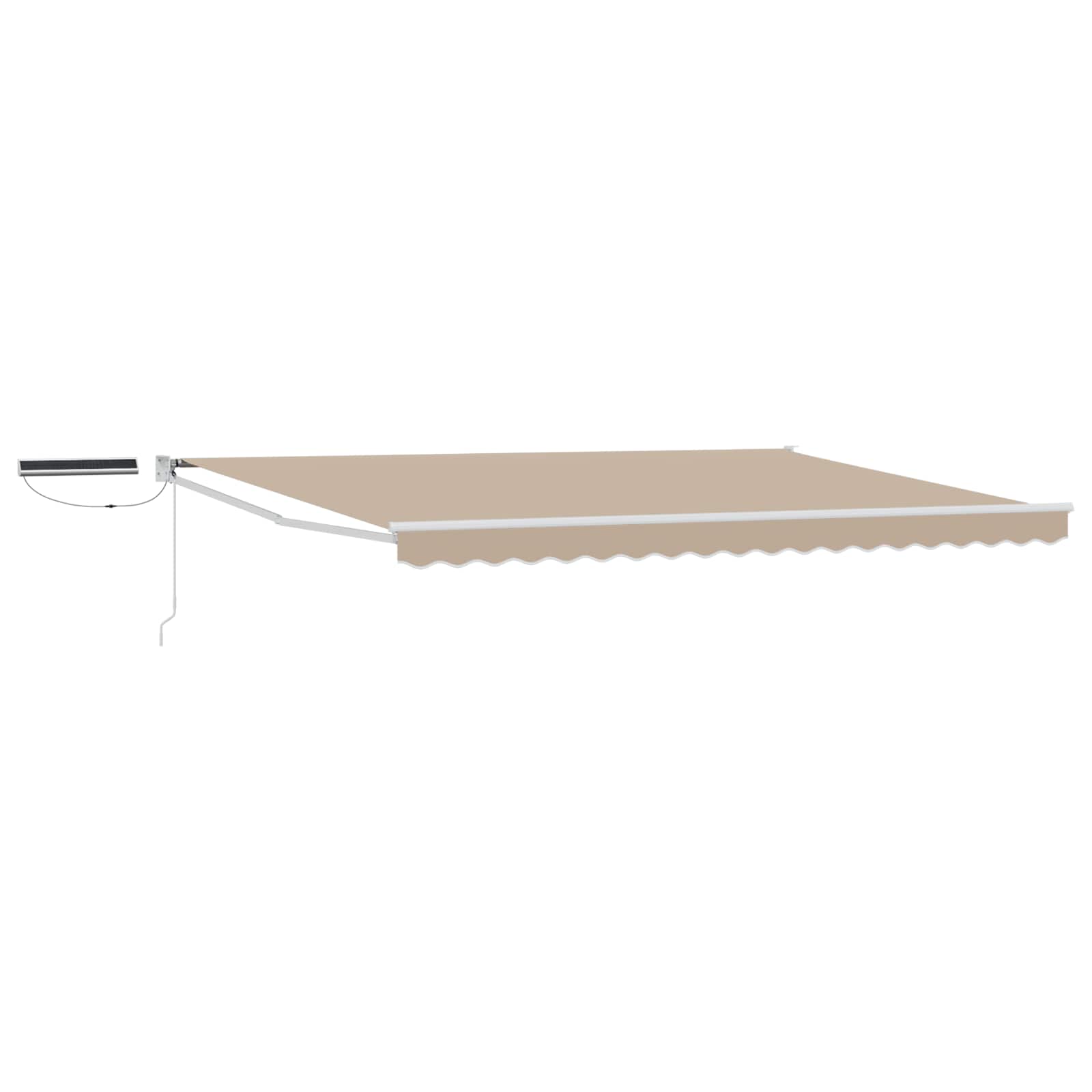 Elektrische ausziehbare Markise Beige und Weiß 4,5 × 3 m