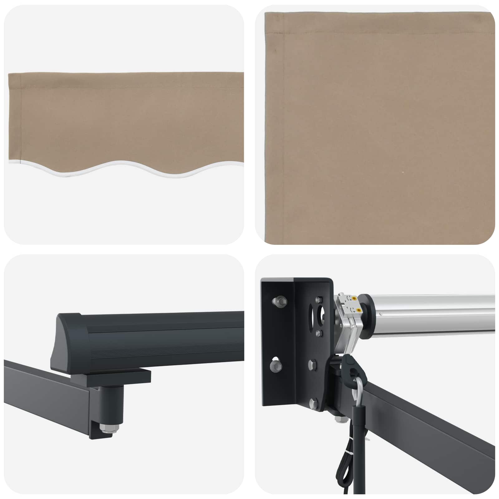 Elektrische ausziehbare Markise Beige und Anthrazit 4 x 3 m
