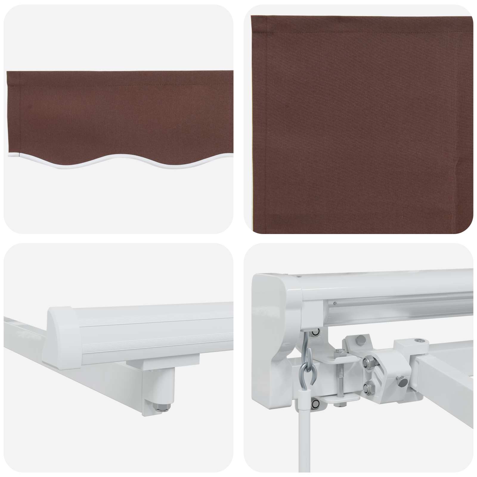Manuell einziehbare Markise Braun 4 x 3 m