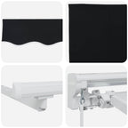 Manuell einziehbare Markise Schwarz 4 x 3 m