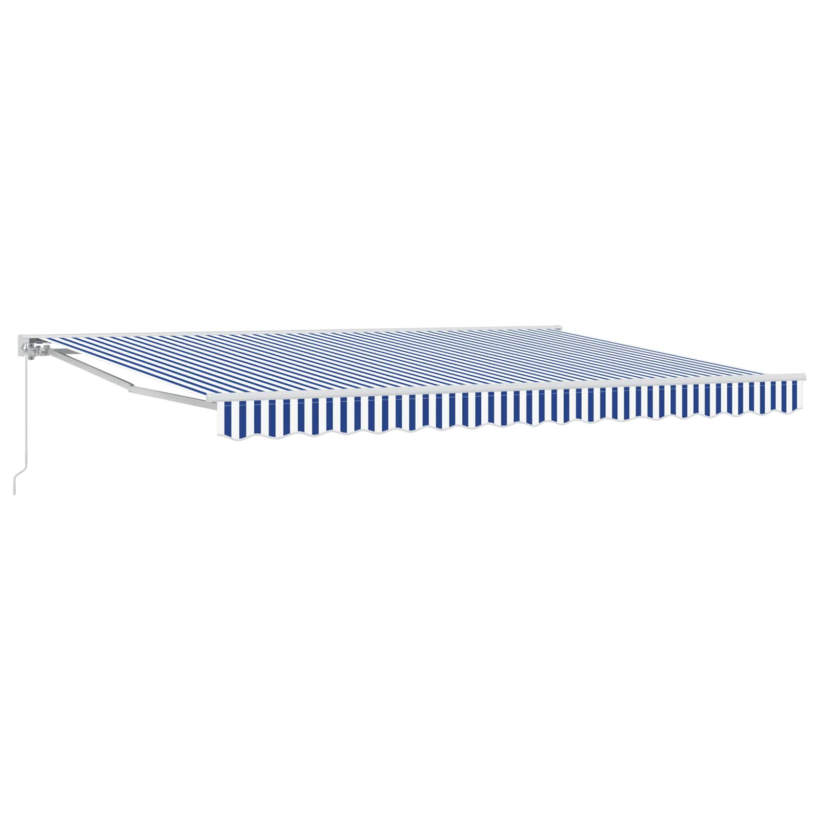 Manuell einziehbare Markise Blau und Weiß 4 × 3,5 m