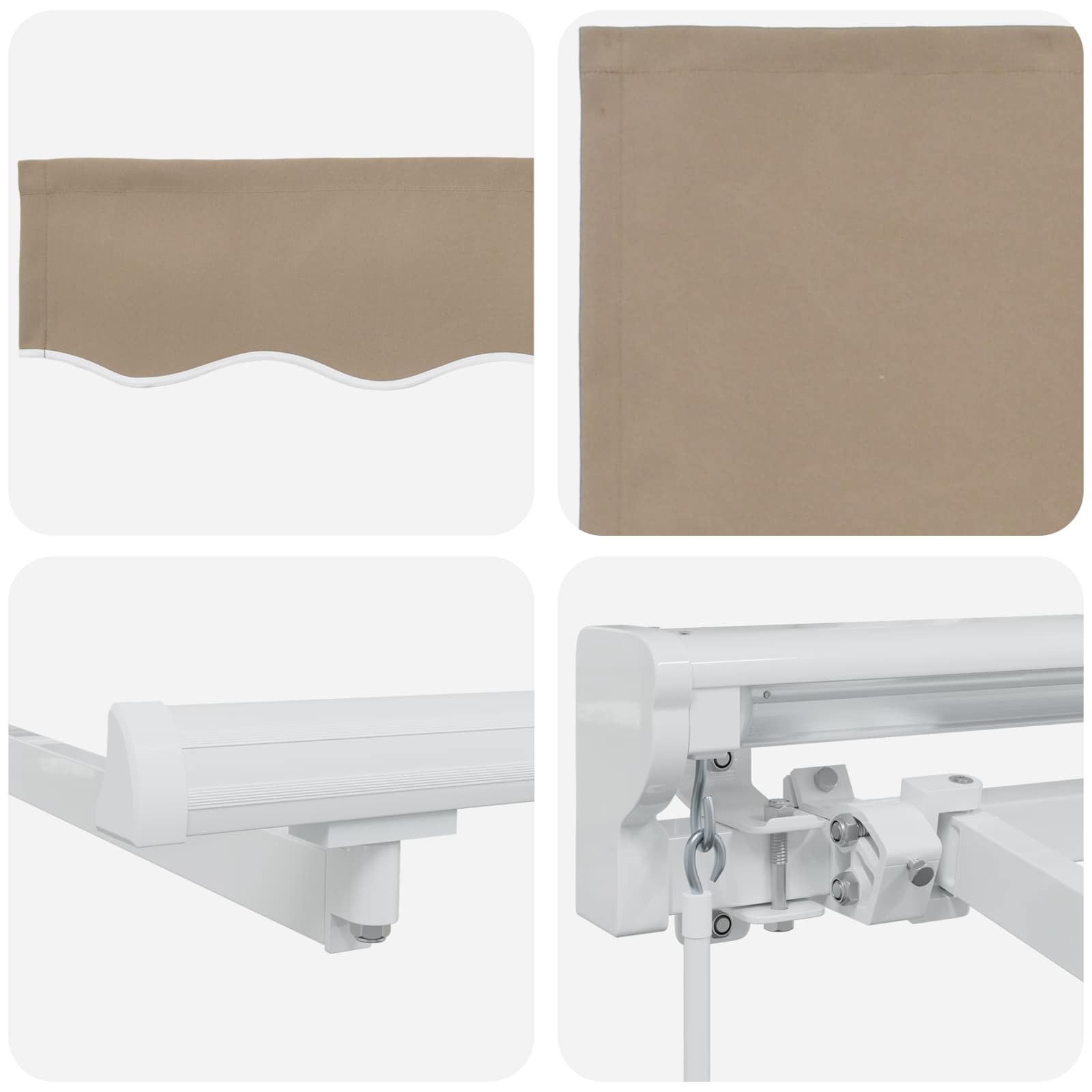 Manuell einziehbare Markise Beige 4 × 3,5 m