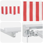 Manuell einziehbare Markise Rot und Weiß 4,5 × 3 m