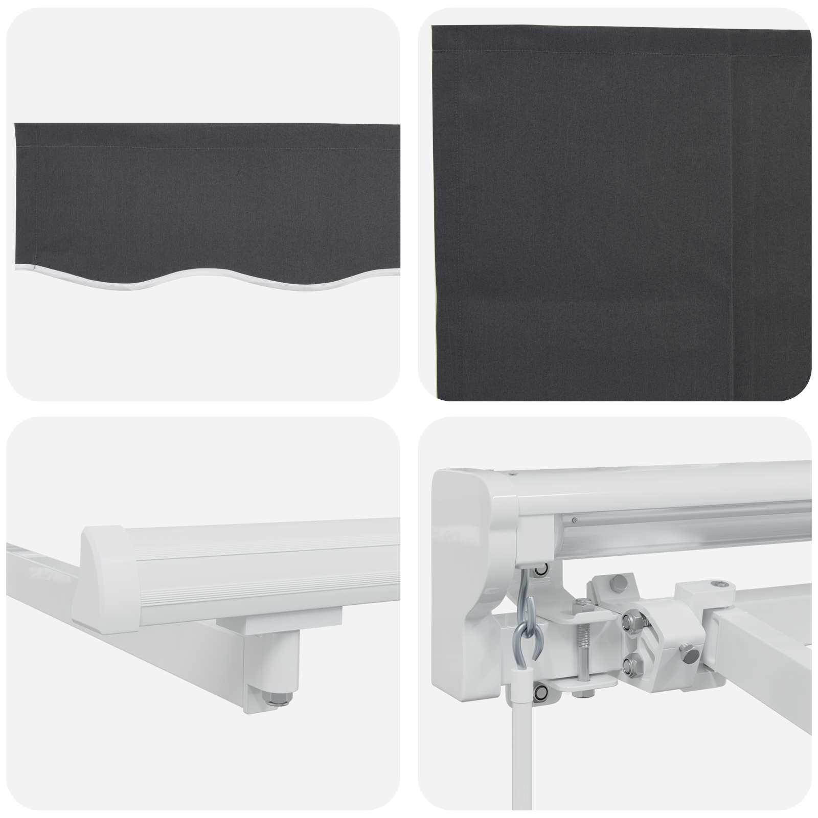 Manuell einziehbare Markise Anthrazit 5 x 3,5 m