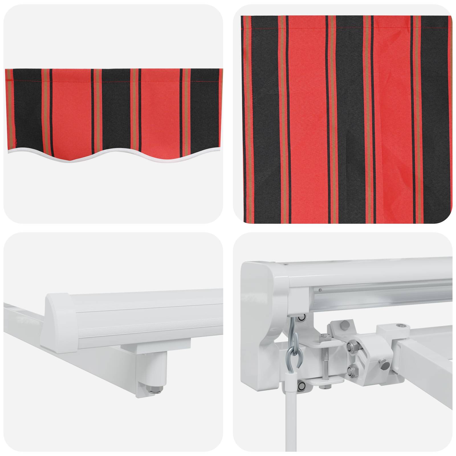 Manuell einziehbare Markise Orange, Schwarz und Gelb 5 x 3,5 m