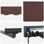 Manuell einziehbare Markise Braun 2,5 x 2 m