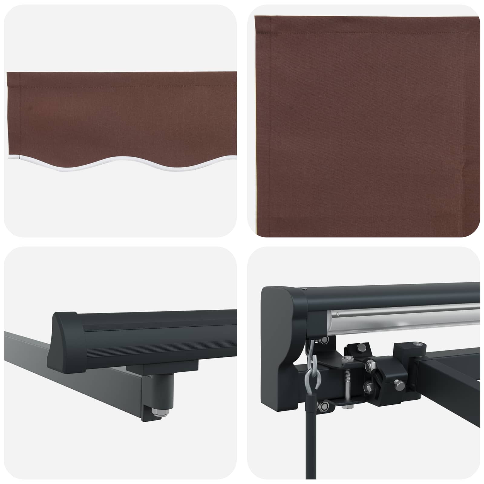 Manuell einziehbare Markise Braun 2,5 x 2 m