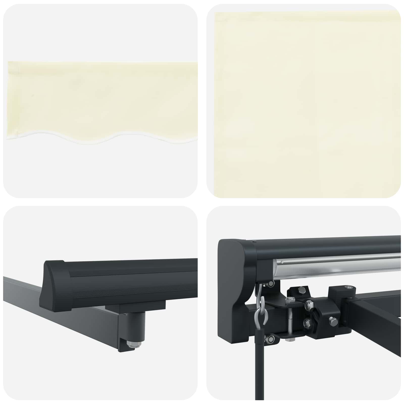 Manuell einziehbare Markise Creme 3,5 x 2 m