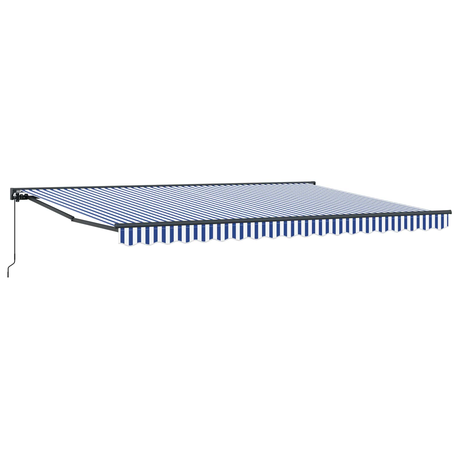 Manuell einziehbare Markise Blau und Weiß 4 x 2 m