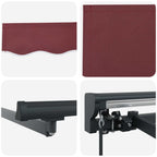 Manuell einziehbare Markise Bordeauxrot 4 × 3,5 m